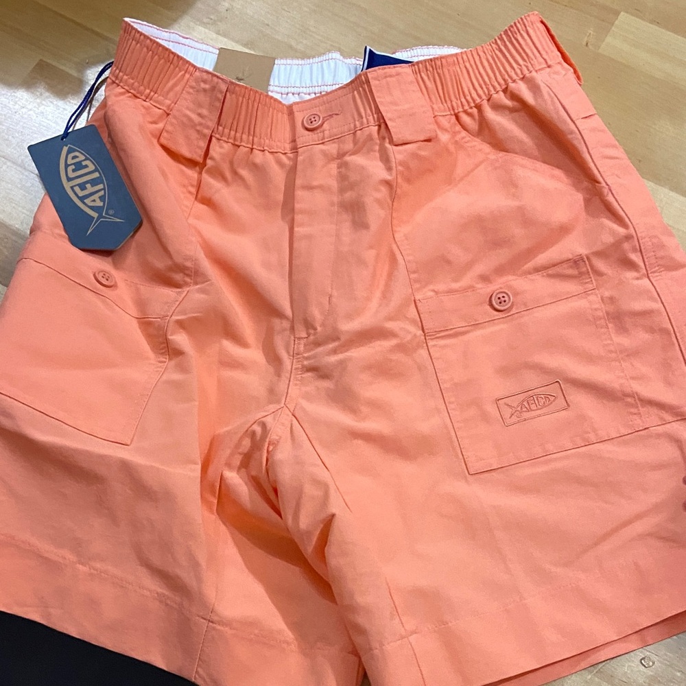 AFTCO Men's Coral-Orange Cargo Shorts